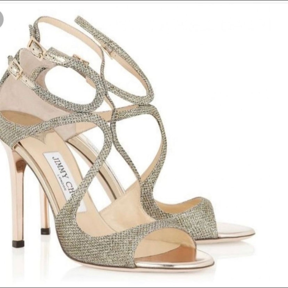 Jimmy Choo Metallic Gold Sandals 40.5